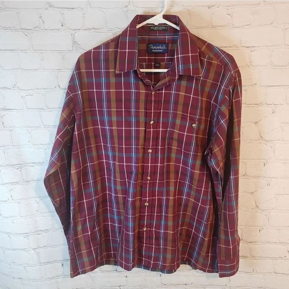 Men's Thornhill Menswear longsleeve button-down shirt, size Large